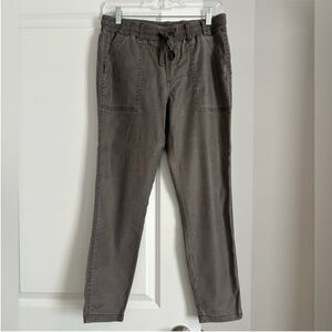Level 99 Gray Tapered Ankle Pant with Elastic Drawstring